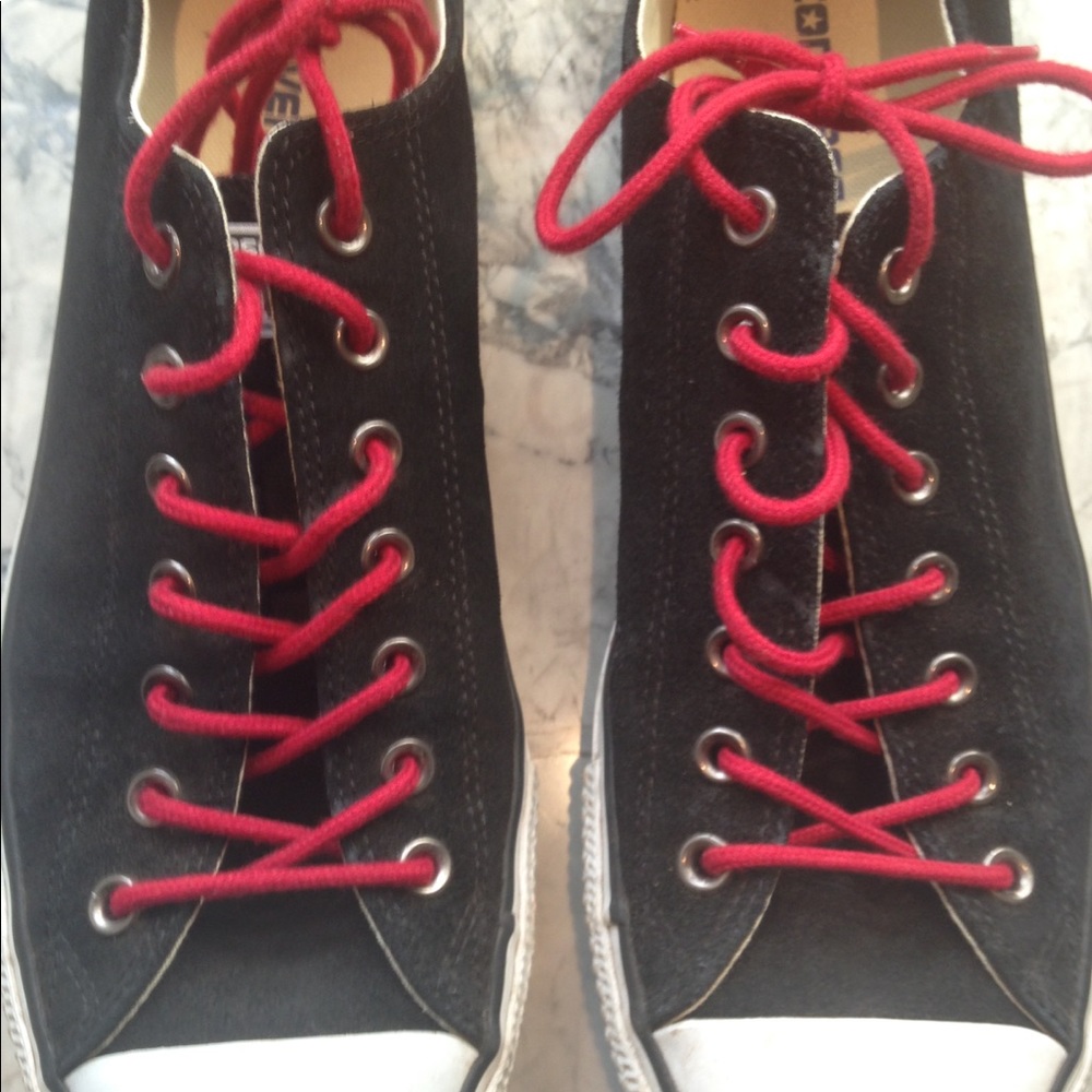 Black suede sneakers